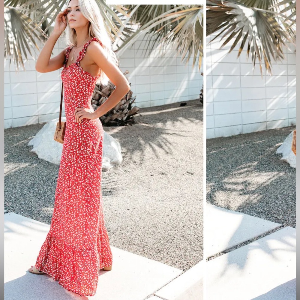 Red floral maxi dress- vici dolls.